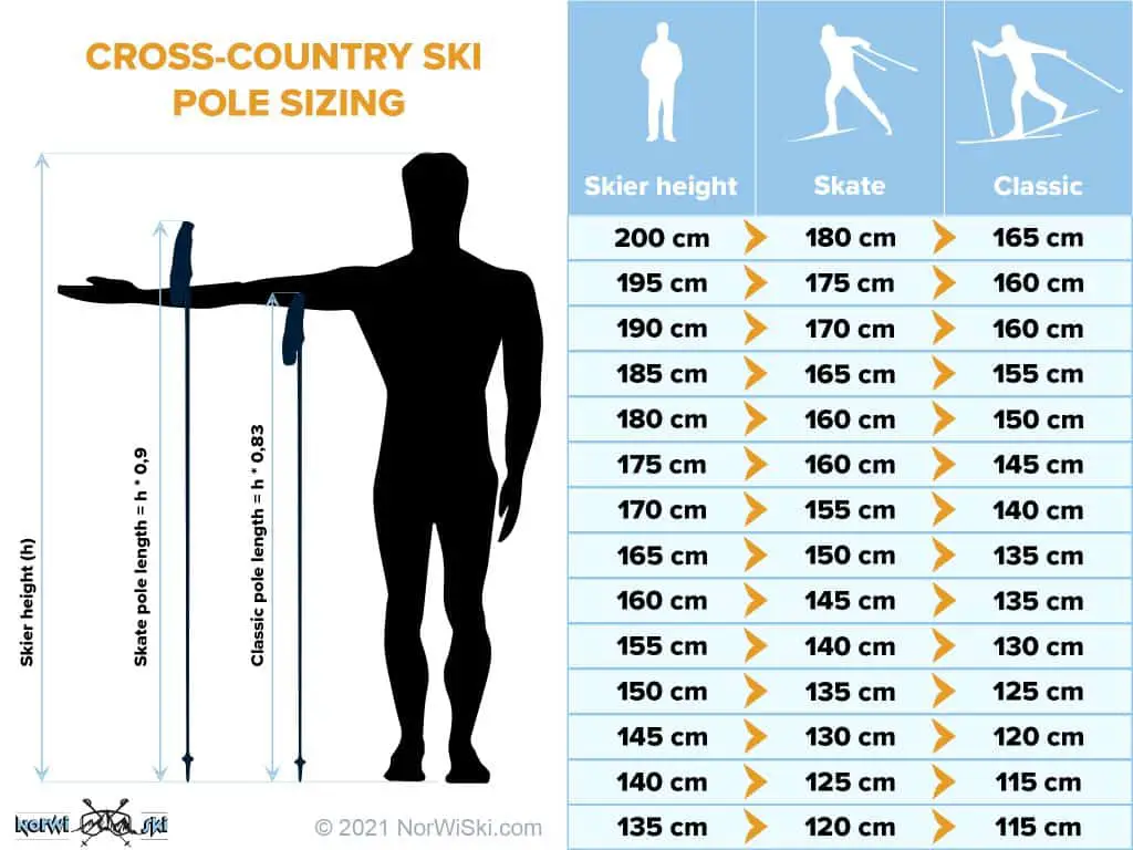 Cross-Country Ski Pole Sizing