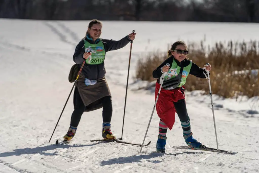 Cross-Country Skiers at Theo With Park in Minneapolis, MN